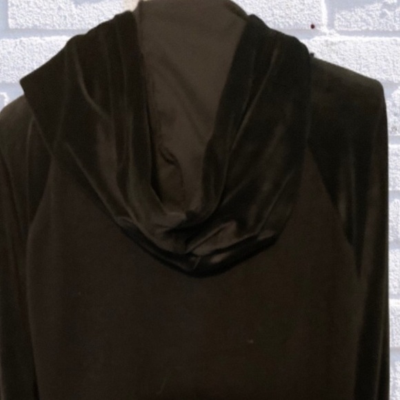 Pink Republic Black Crushed Velour Hoodie Sleeves Knit Top NWT - Picture 7 of 12